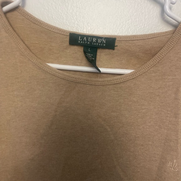 Polo Ralph Lauren Beige Long Sleeve Shirt RLL Logo Size Large - Picture 3 of 4